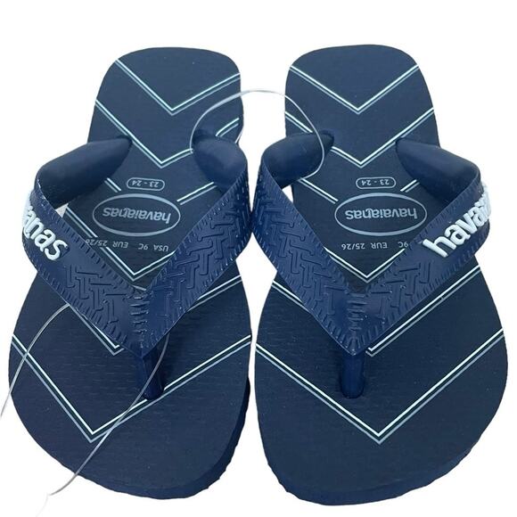 Havaianas Navy Blue‎ Flip Flops NWT Size 9C - Picture 1 of 8